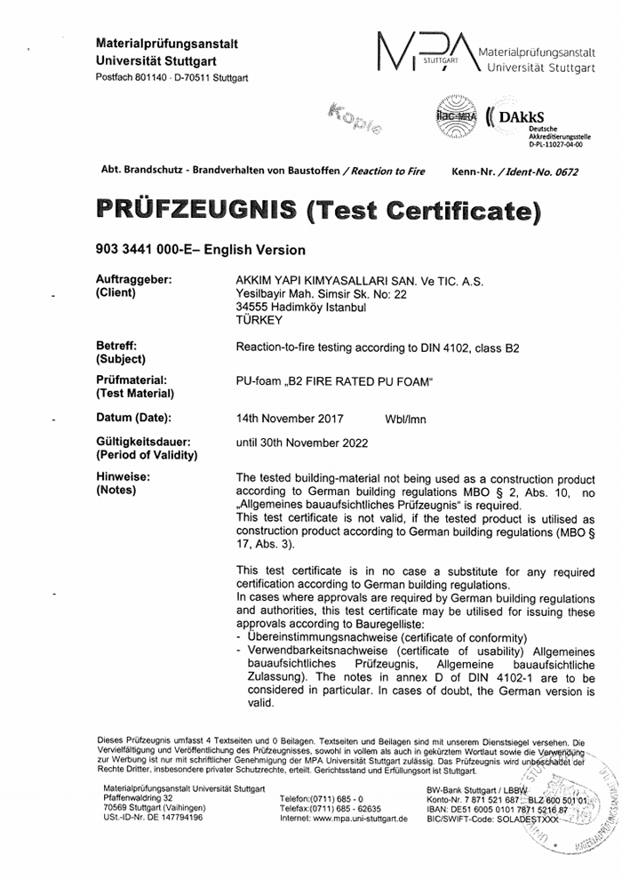 Akkim B2 Certificate